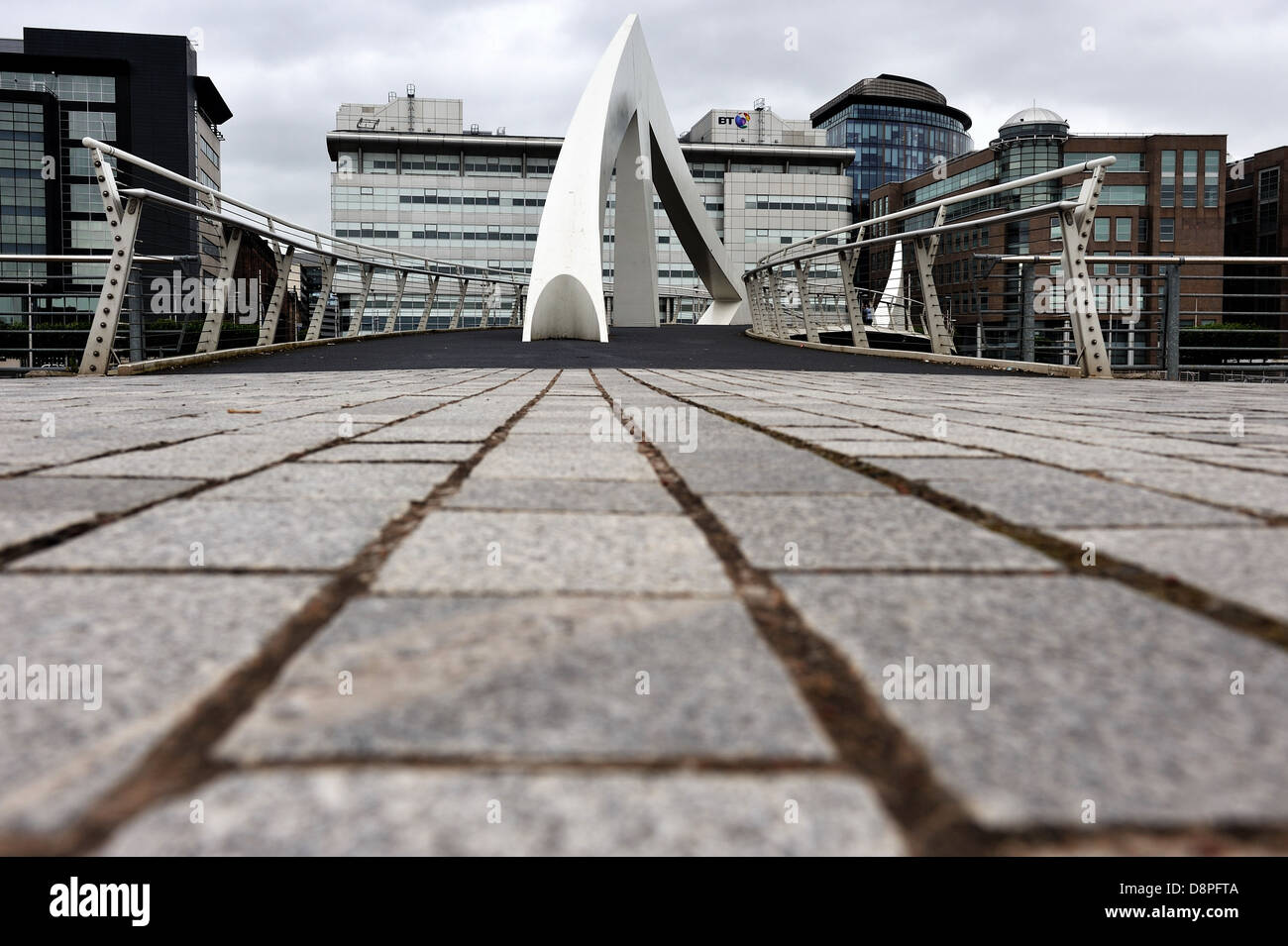 Squiggly Bridge (Broomielaw-Tradeston Bridge), Glasgow, Scotland. Stock Photo