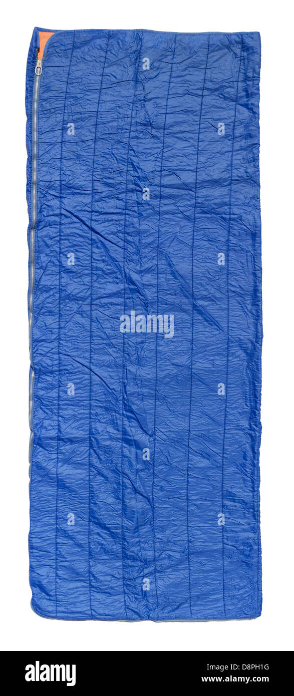 Blue sleeping bag Stock Photo