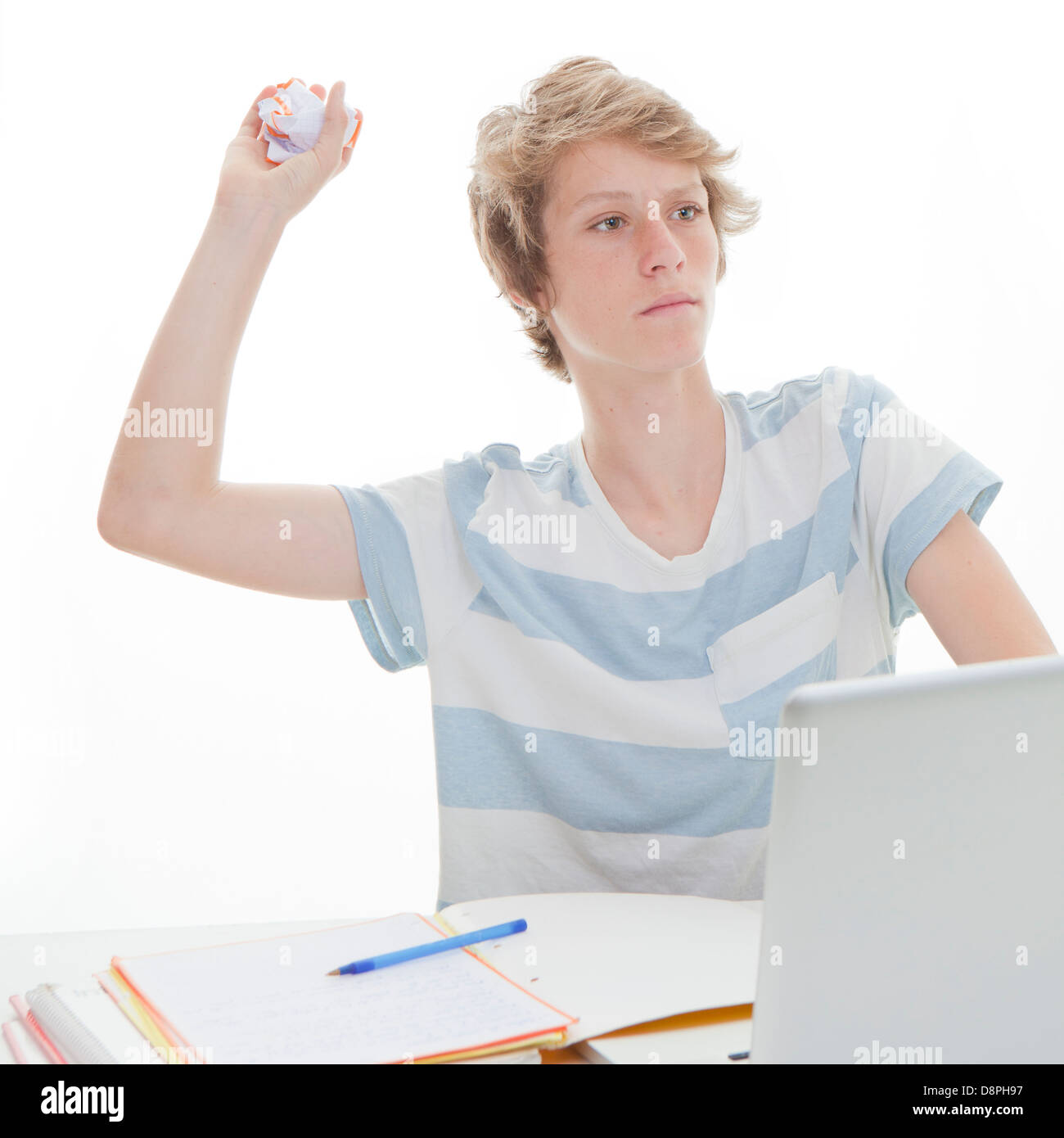 Student Ripping Paper disruptive student throwing paper in class Stock Photo - Alamy