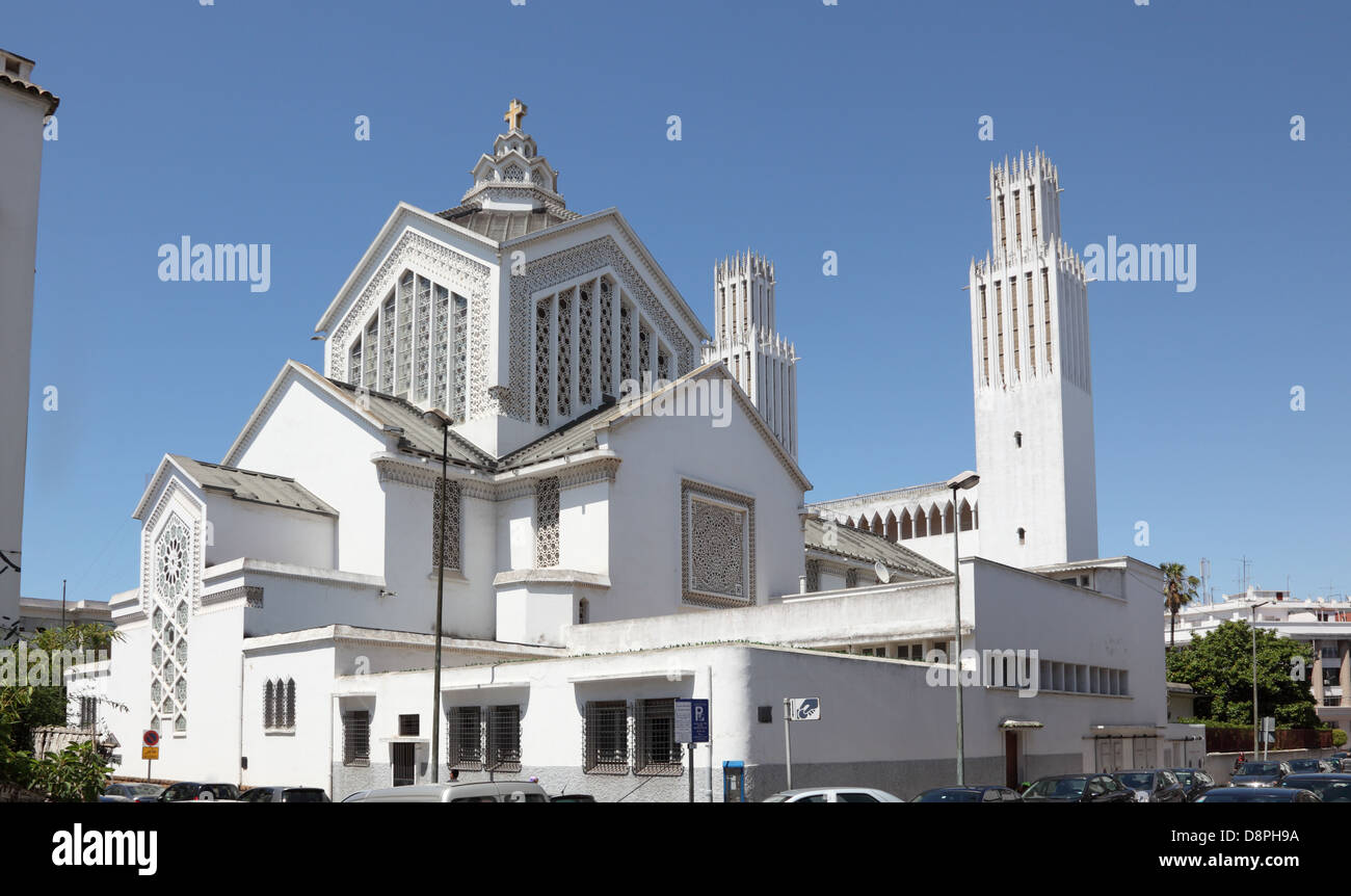 St Pierre cathedral at Place du Joulane square in Rabat, Morocco Stock Photo
