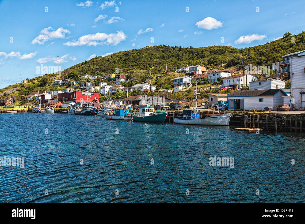 View of the Petty Harbour Wharf,  Newfoundland, Canada Stock Photo