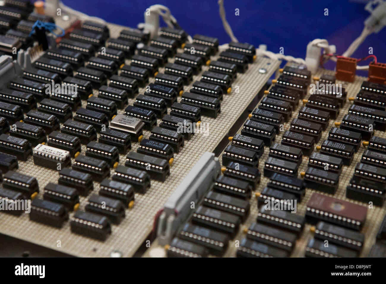 IC chips on circuit board Stock Photo