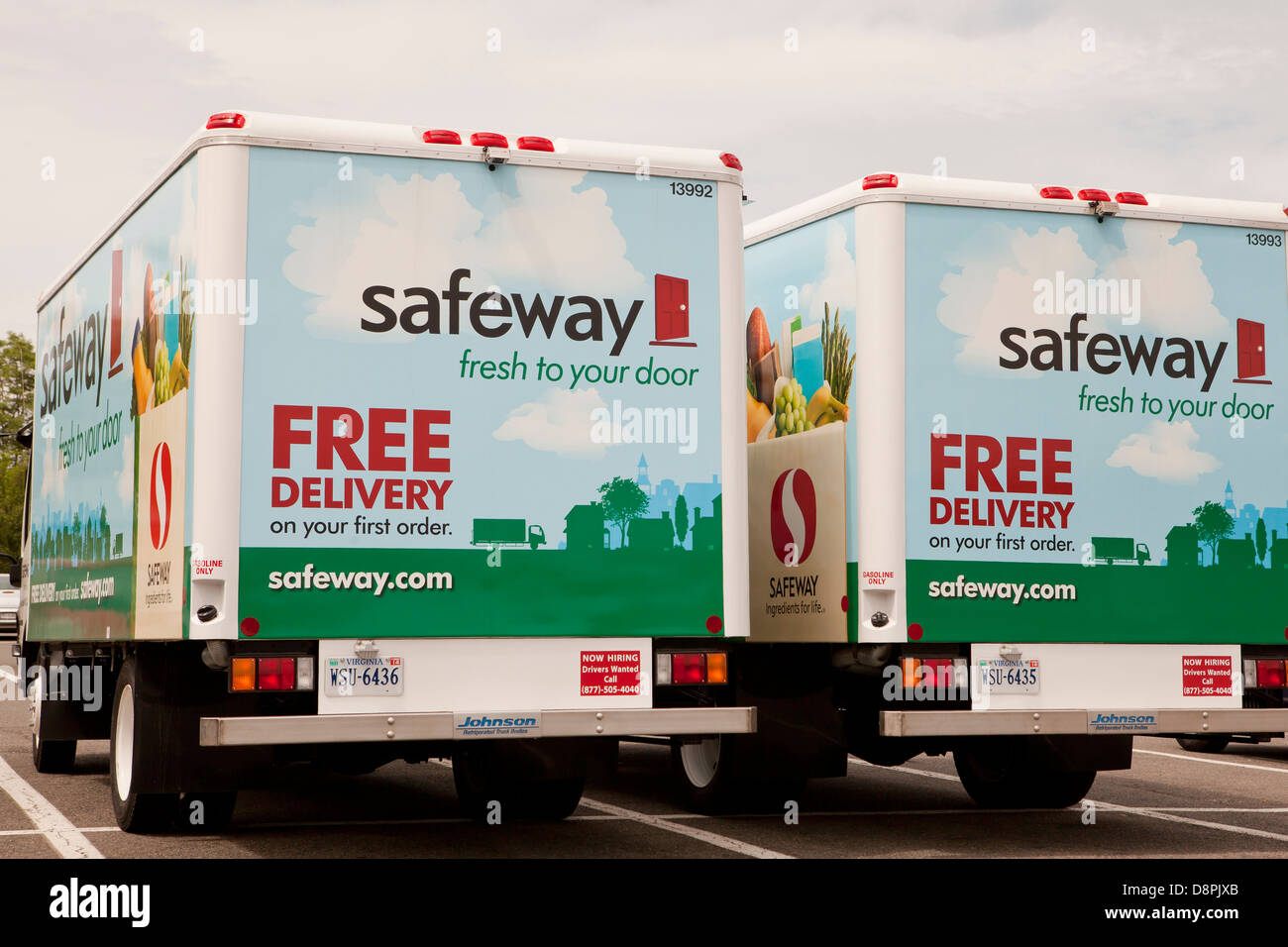 Safeway home delivery trucks Stock Photo