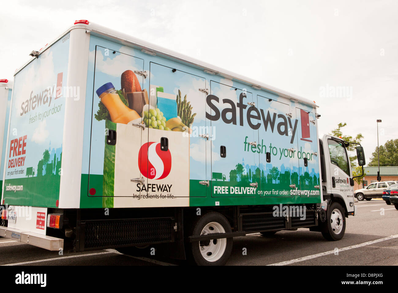 Safeway home delivery trucks Stock Photo