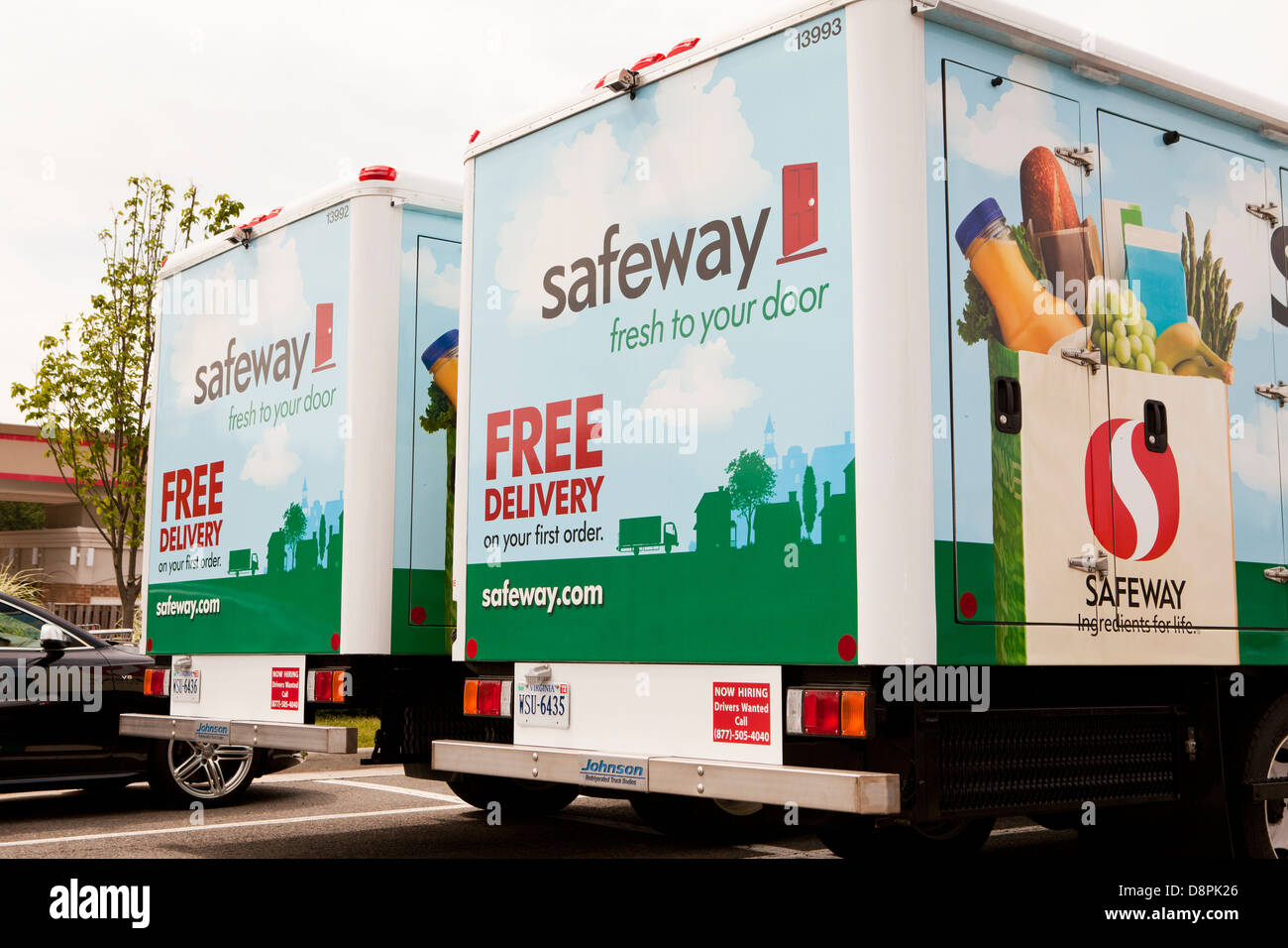 Safeway home delivery trucks Stock Photo
