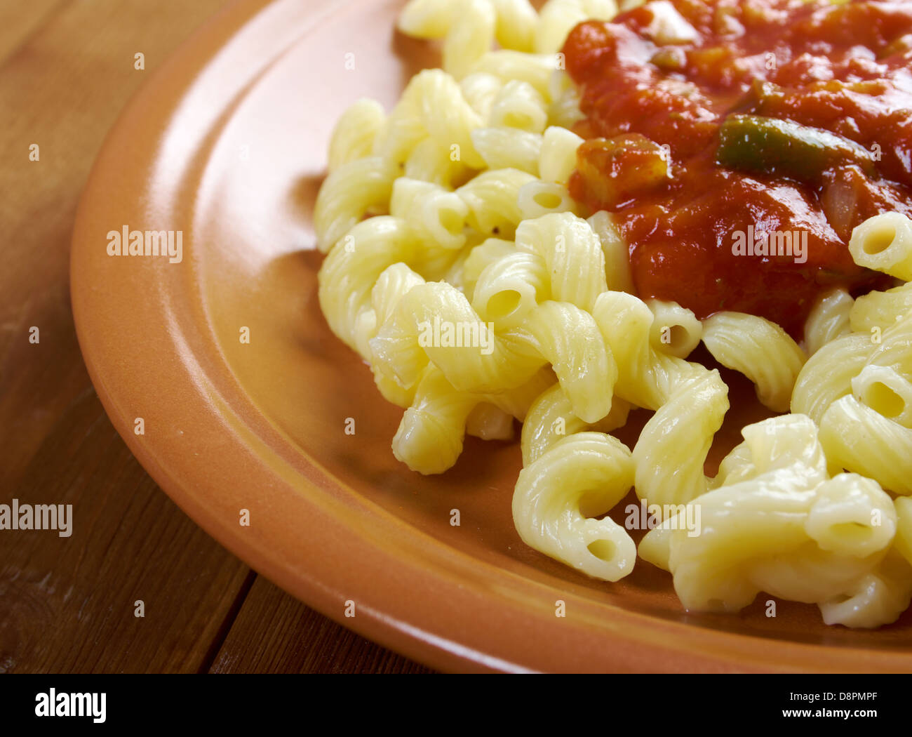 Italian pasta cavatappi and vegetable tomato sauce Stock Photo Alamy
