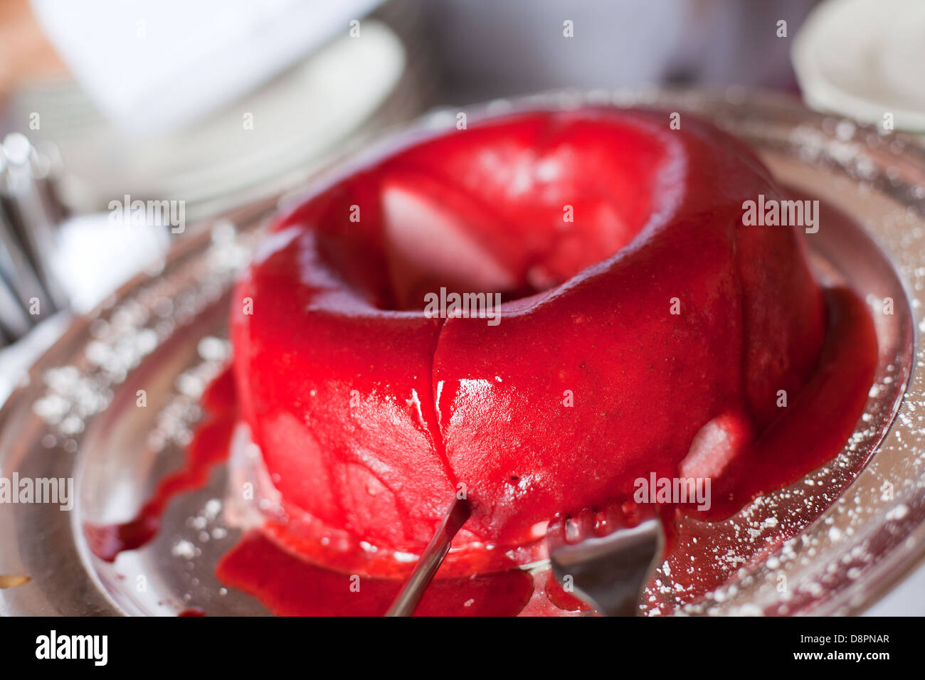 Italian Ice cream, ice cream cake, strawberry-flavored Stock Photo