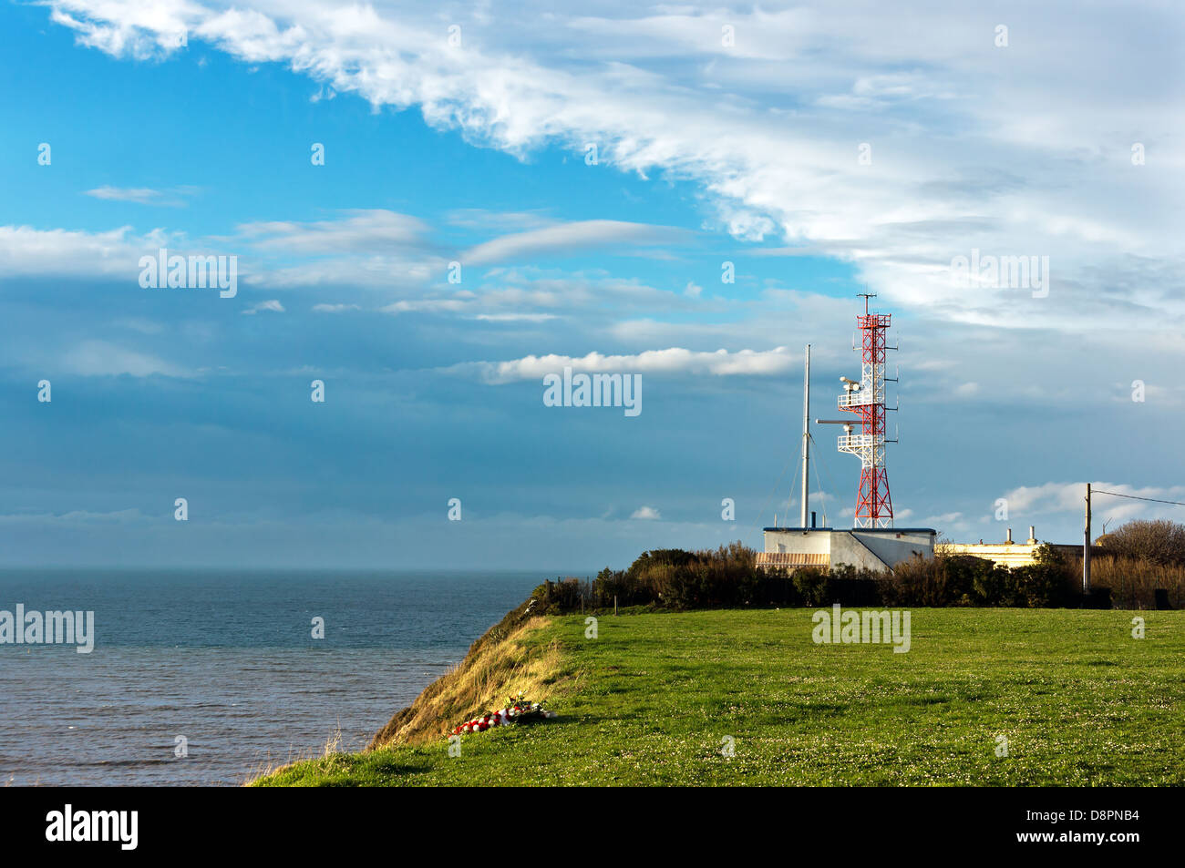 radar tower near the sea Stock Photo Alamy