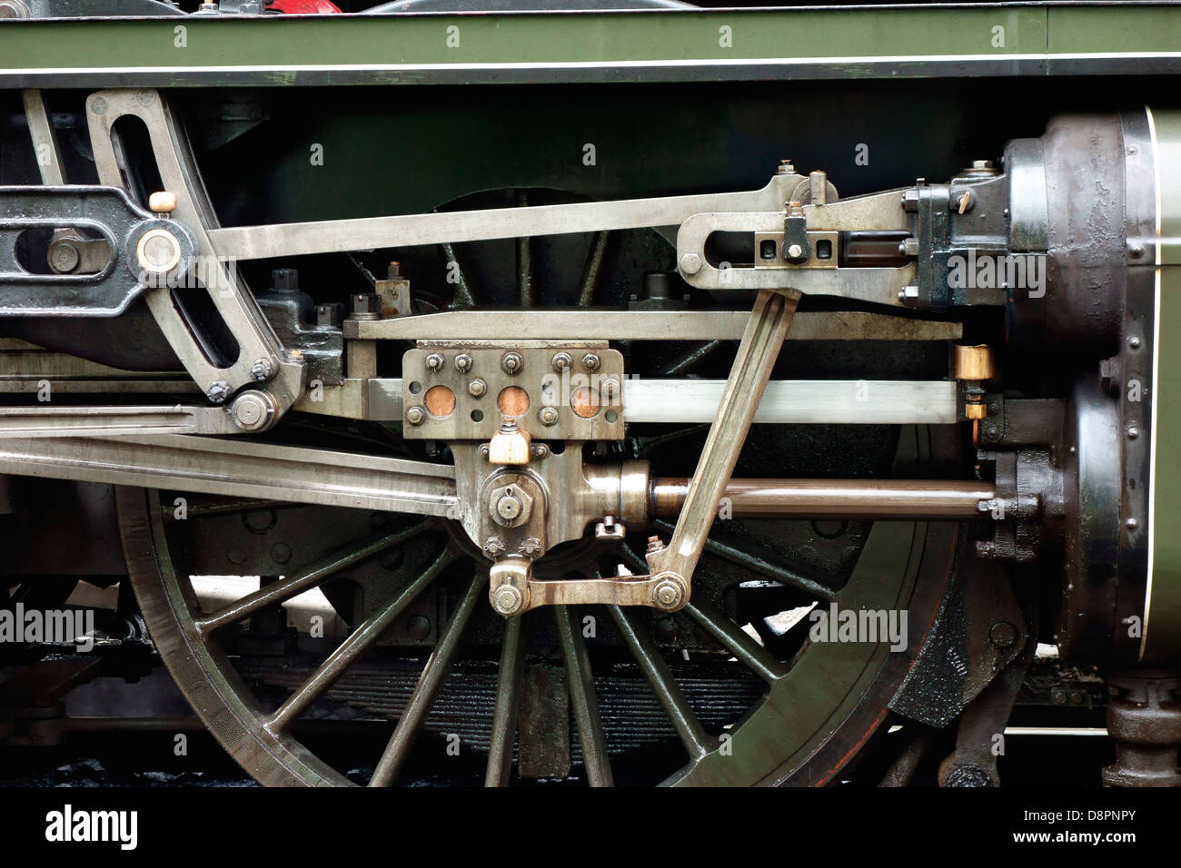 Close up of steam train engine wheel and piston Stock Photo Alamy