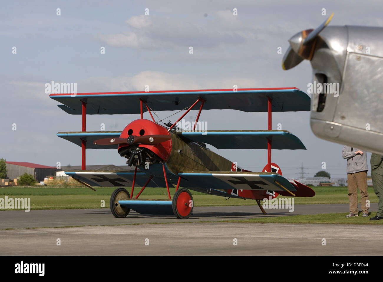 WW1 Fokker Triplane replica at Breighton airfield,Yorkshire,UK Stock ...
