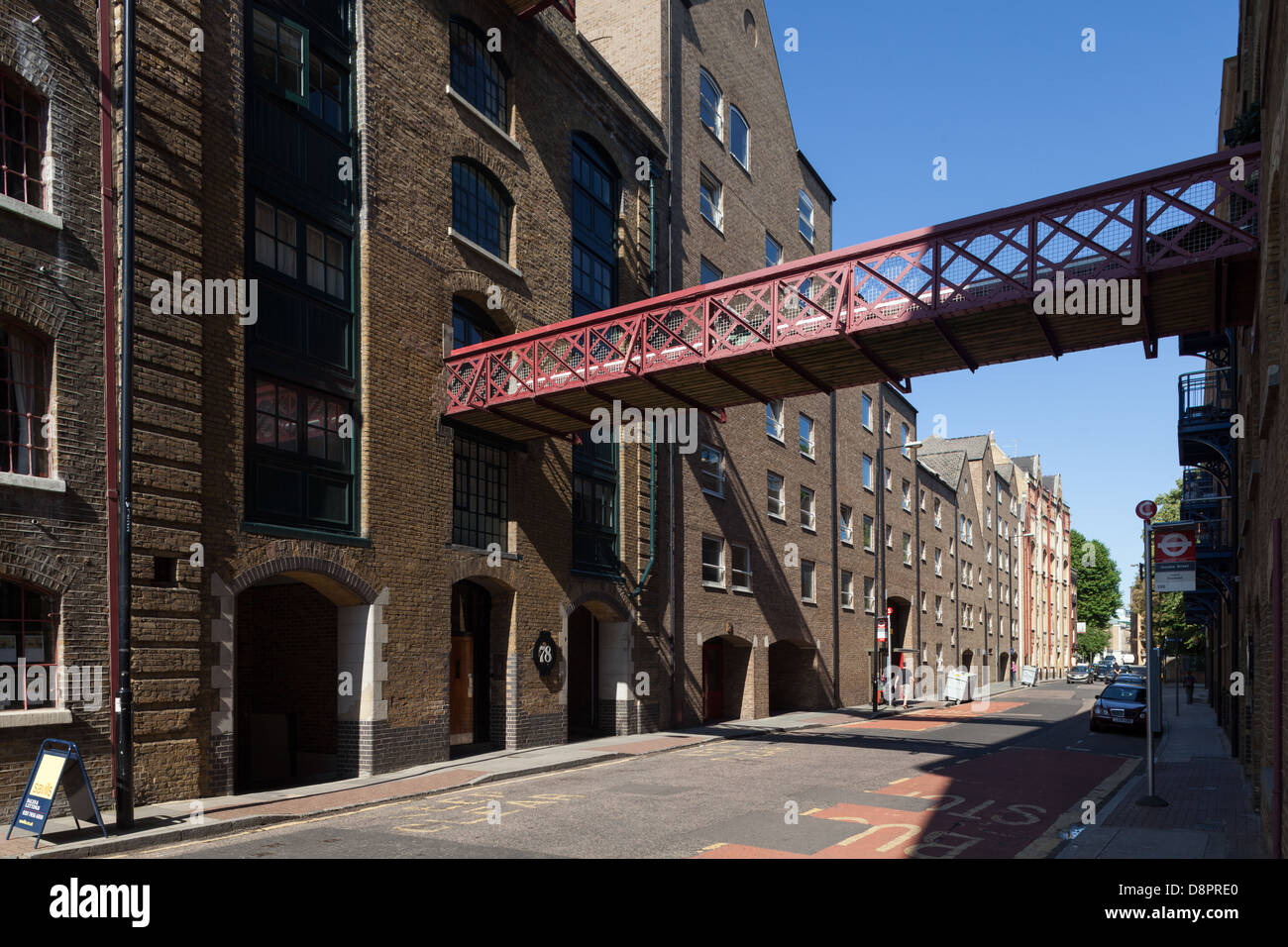 Exterior of Dundee Court, old docks warehouse converted into flats