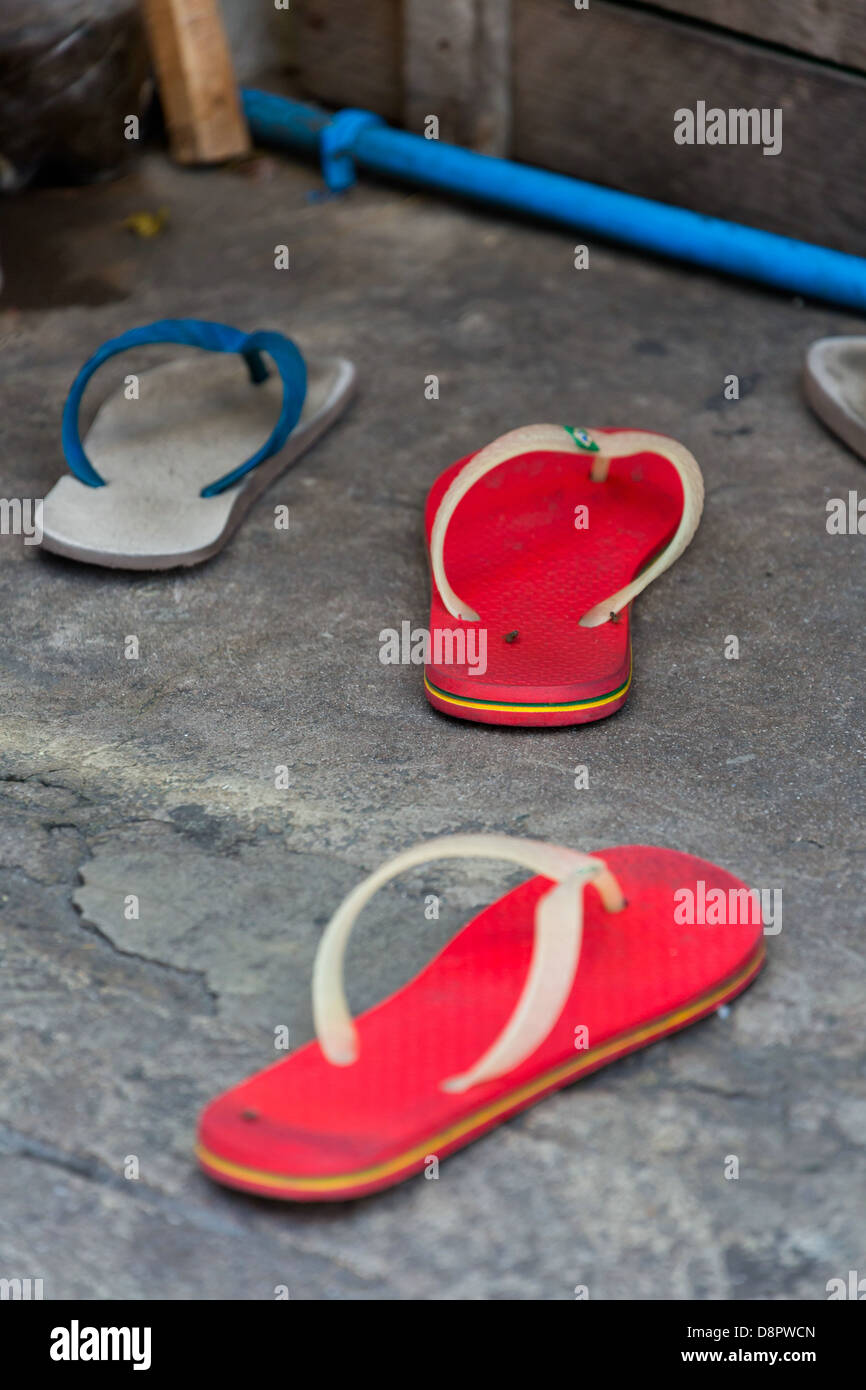 Flip-Flops in the Streets of Manila, Philippines Stock Photo