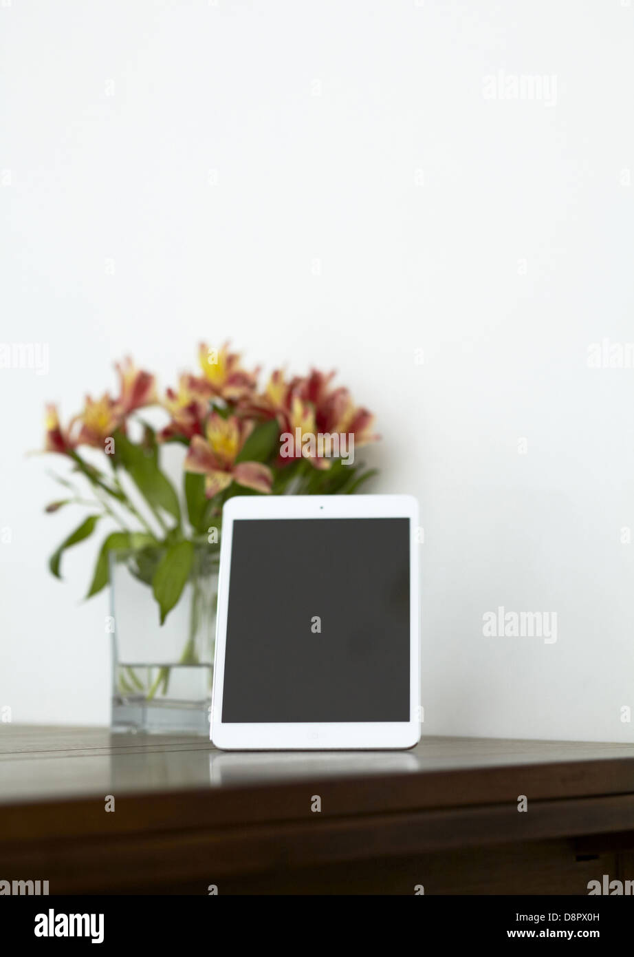 Tablet PC on a table Stock Photo