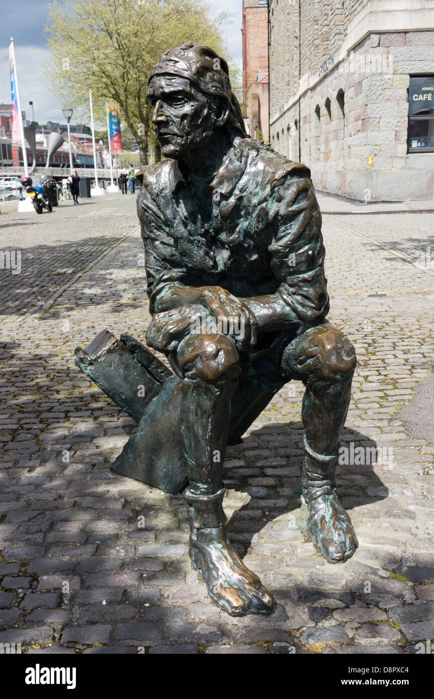 Statue of John Cabot outside the Arnolfini Gallery in Bristol Stock Photo