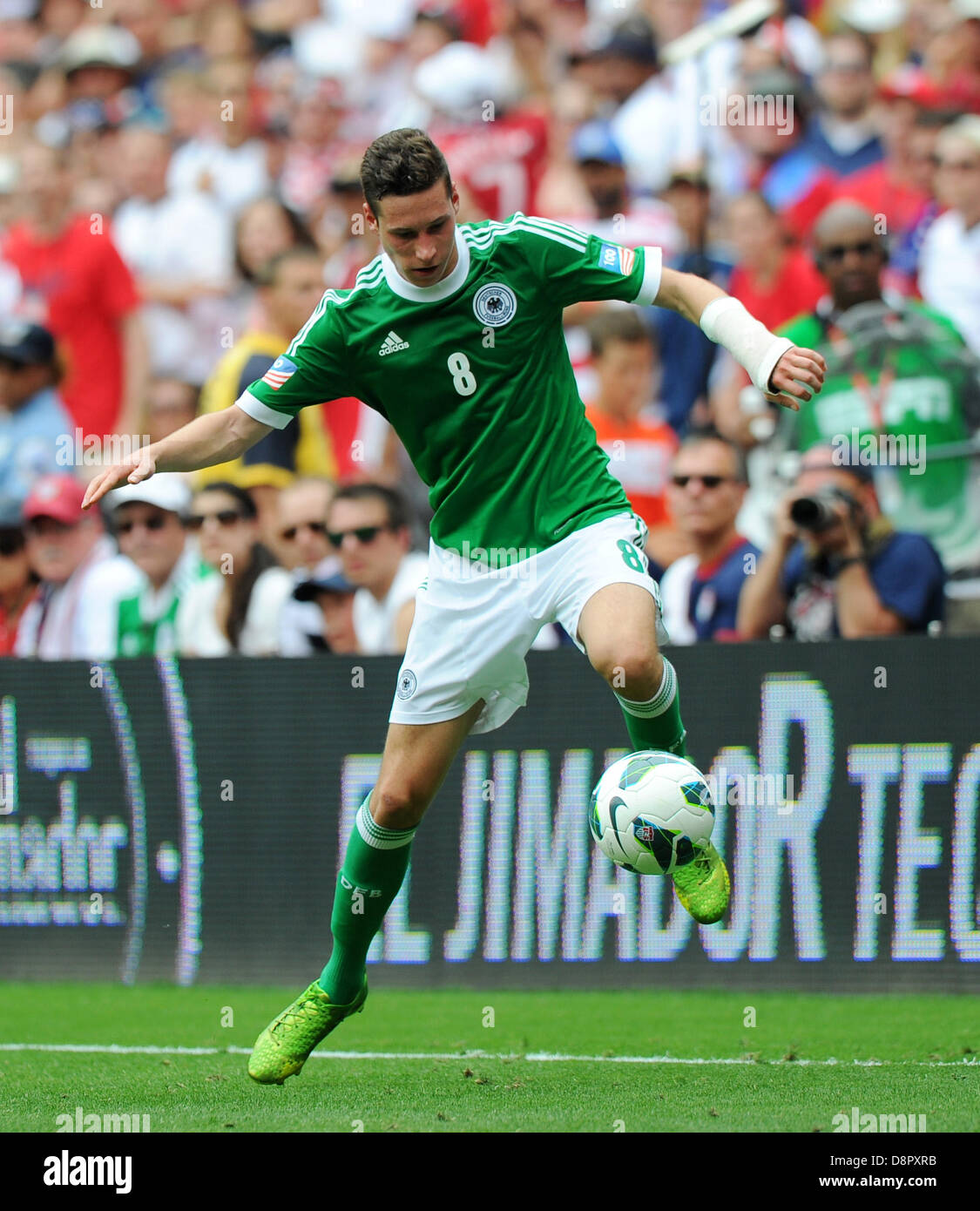 Julian Draxler of Germany during the international friendly soccer match between USA and Germany at Robert F. Kennedy memorial stadium in Washington (District of Columbia), USA, 02 June 2013. Photo: Thomas Eisenhuth/dpa Stock Photo