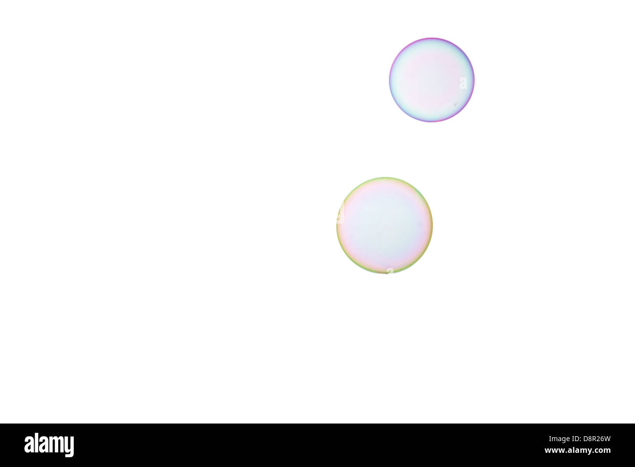 Group of soap bubbles on a white background Stock Photo