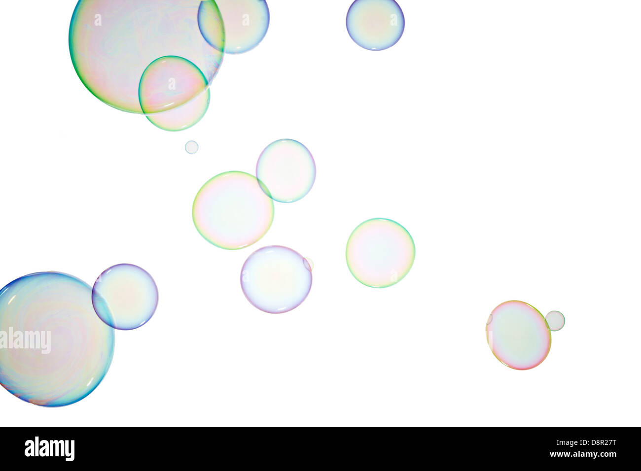 Group of soap bubbles on a white background Stock Photo - Alamy