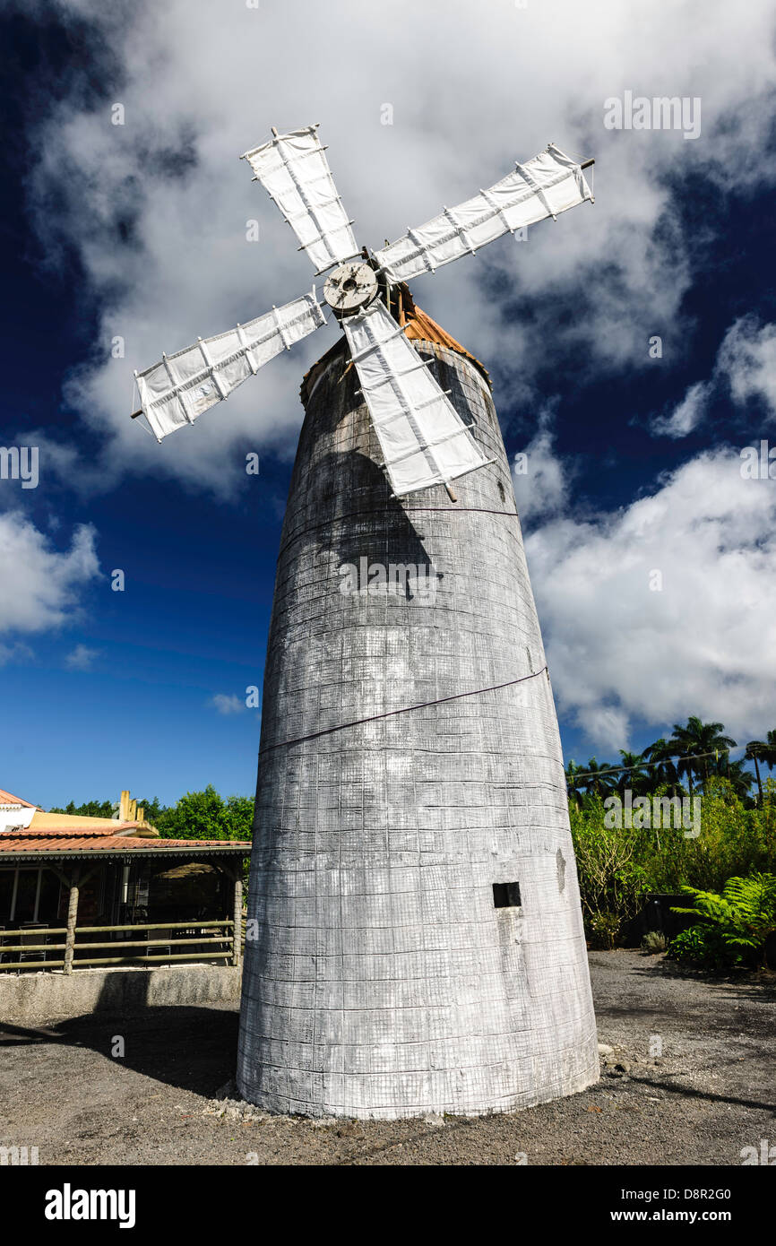 Old windmill at Bois Cheri tea plantation Mauritius Stock Photo