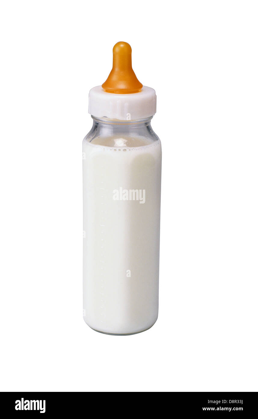 Baby bottle isolated on white background Stock Photo - Alamy