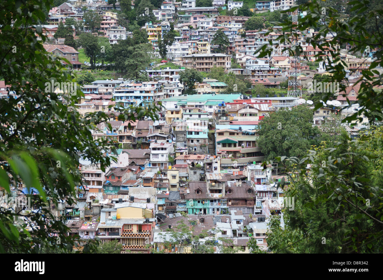 A view to the apartment and houses of Nainital, India Stock Photo Alamy