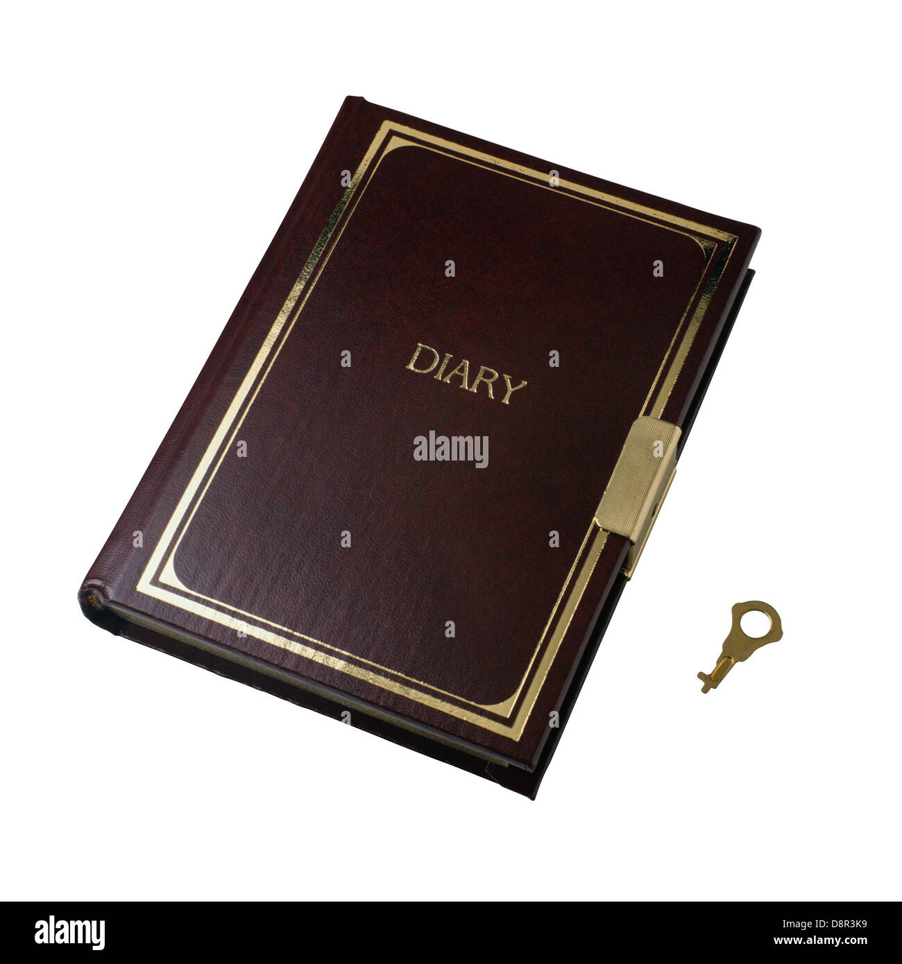 black diary book with key Stock Photo