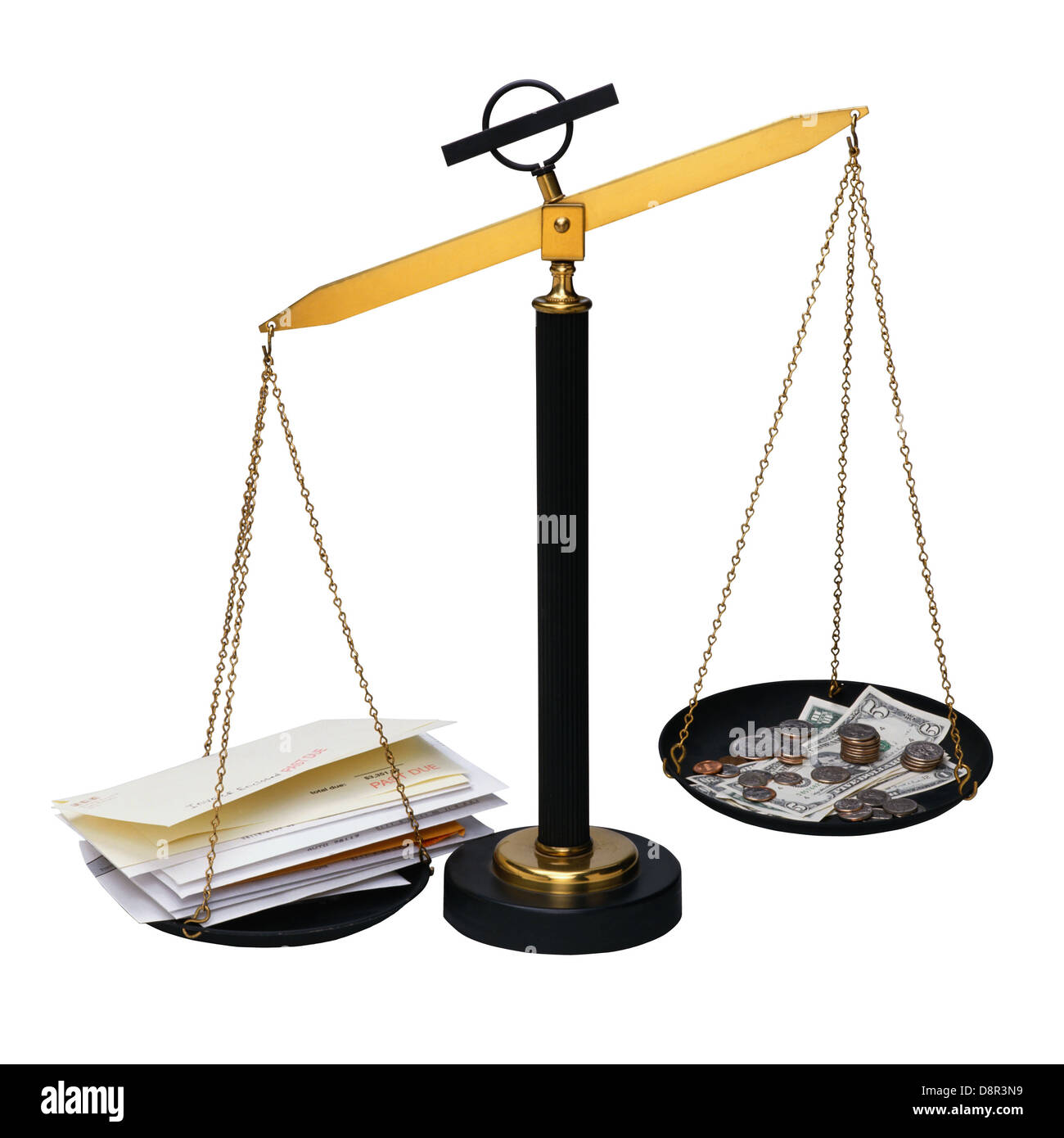 Balance scales with coins hi-res stock photography and images - Alamy