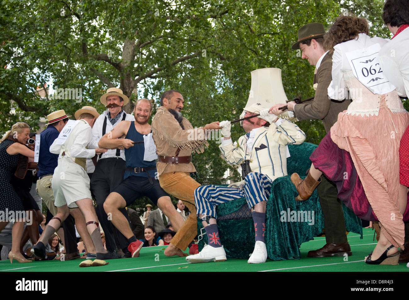 2010 Chap Olympiad : eccentric throw back event with themed entertainment and challenges including umbrella jousting , etc. Stock Photo