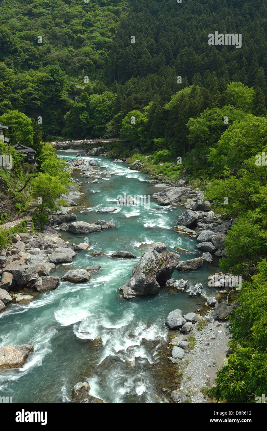 Mitake bridge and Tama river Stock Photo Alamy