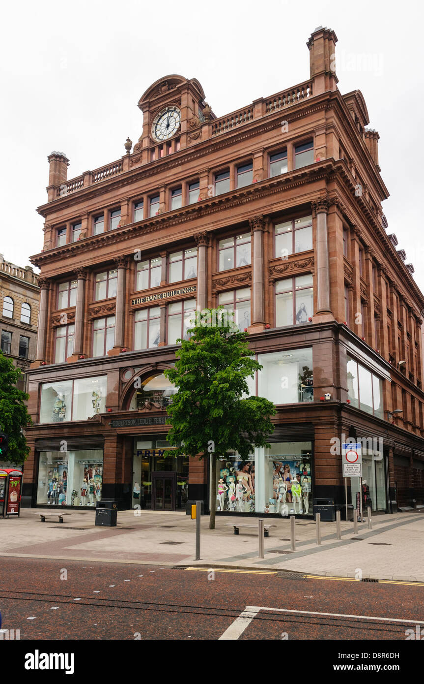Primark Bank Buildings store in Belfast, Northern Ireland, prior to it burning down on the 28th August 2018. Stock Photo