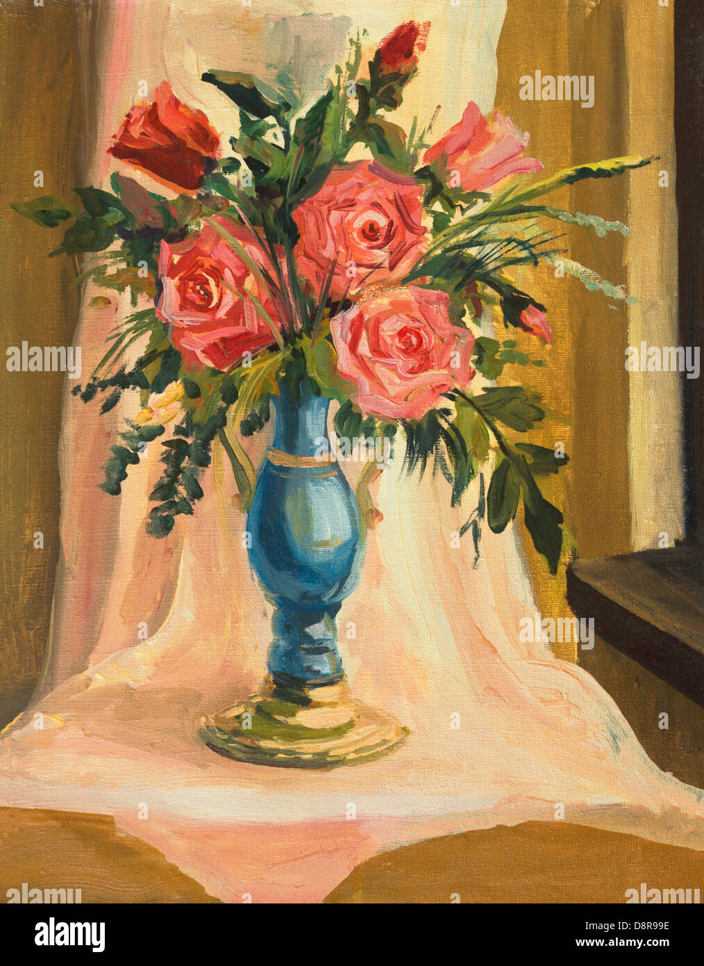 An Oil Painting On Canvas Of A Vivid Bouquet Of Red Roses Over A Yellow Brown Background Stock Photo Alamy An Oil Painting On Canvas Of A Vivid Bouquet Of Red Roses Over A Yellow Brown Background Stock Photo Alamy