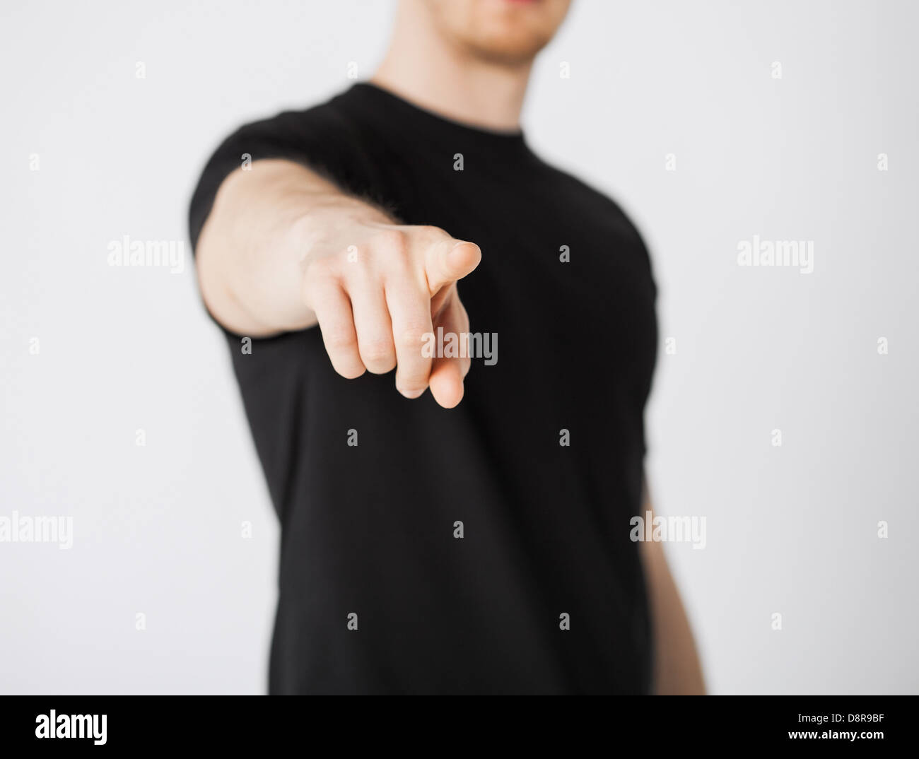 man pointing his finger at you Stock Photo
