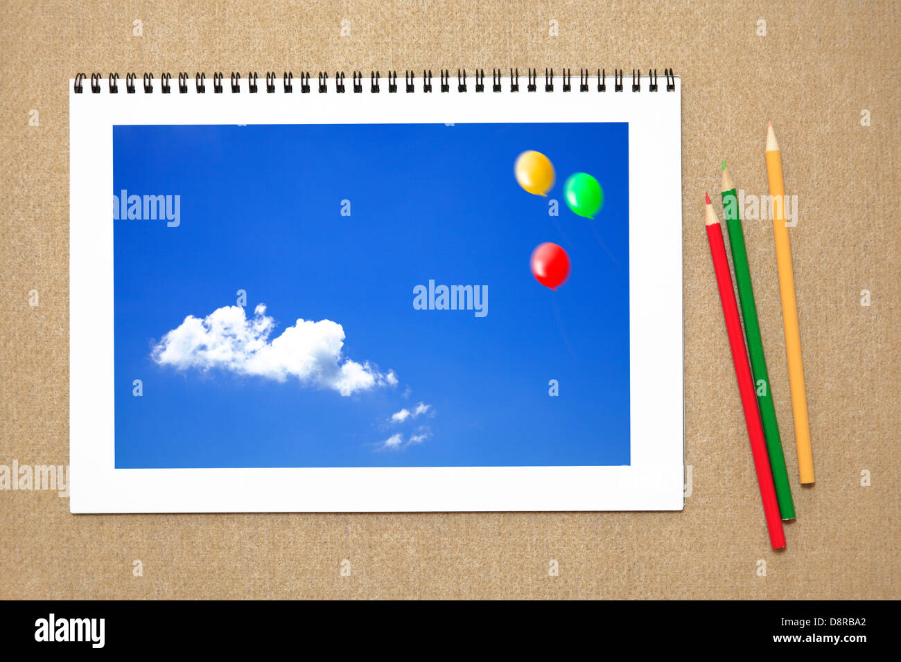 Colored pencils and sketchbook Stock Photo Alamy
