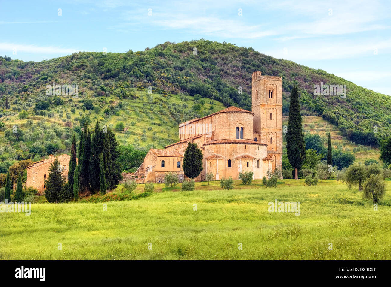 Abbazia di Sant'Antimo, Castelnuovo dell'abate, Montalcino, Tuscany, Italy Stock Photo