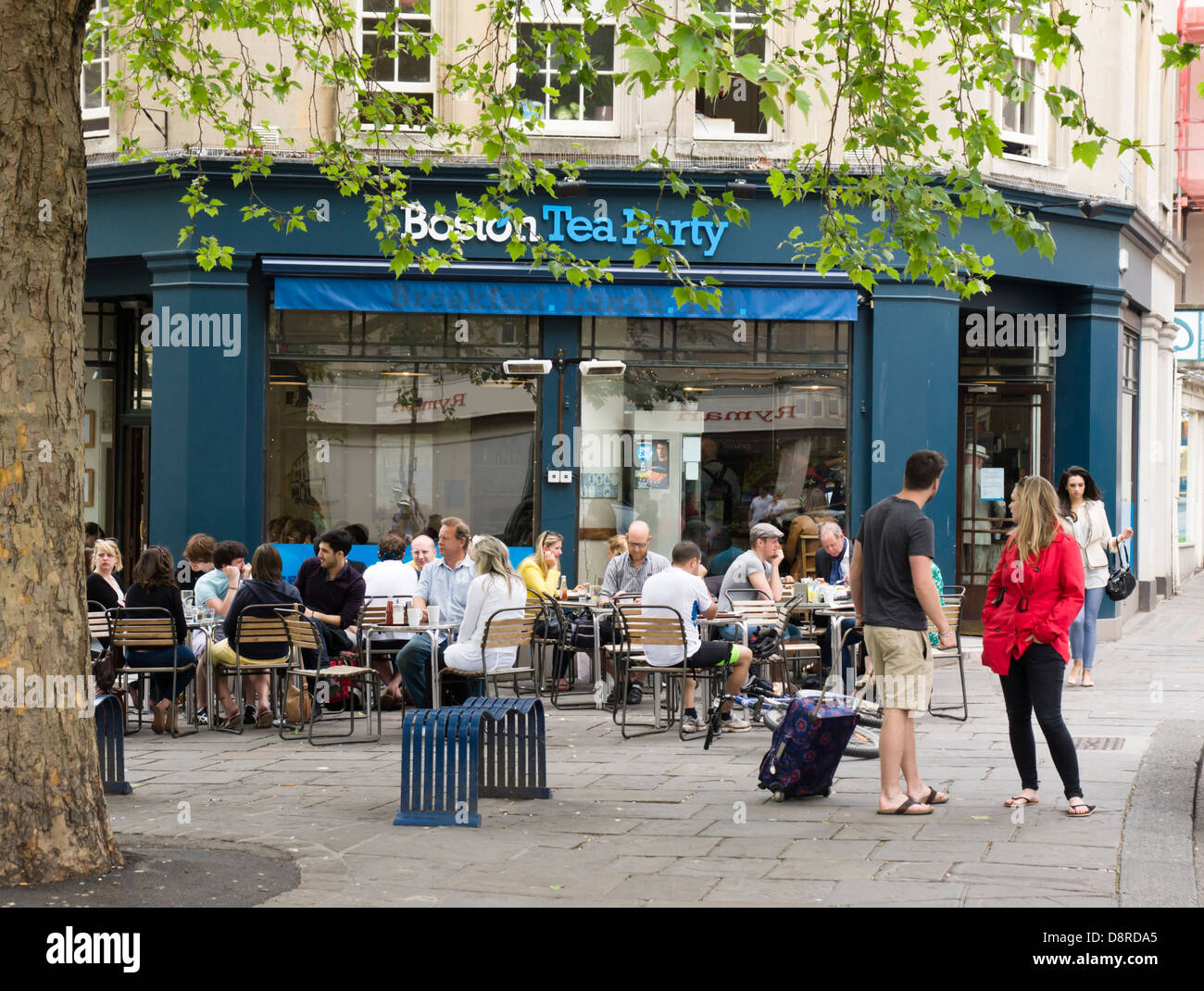 Bath, a Georgian city in Somerset England UK The Boston tea party cafe, renowned for its stance on non-reusable cups. Stock Photo
