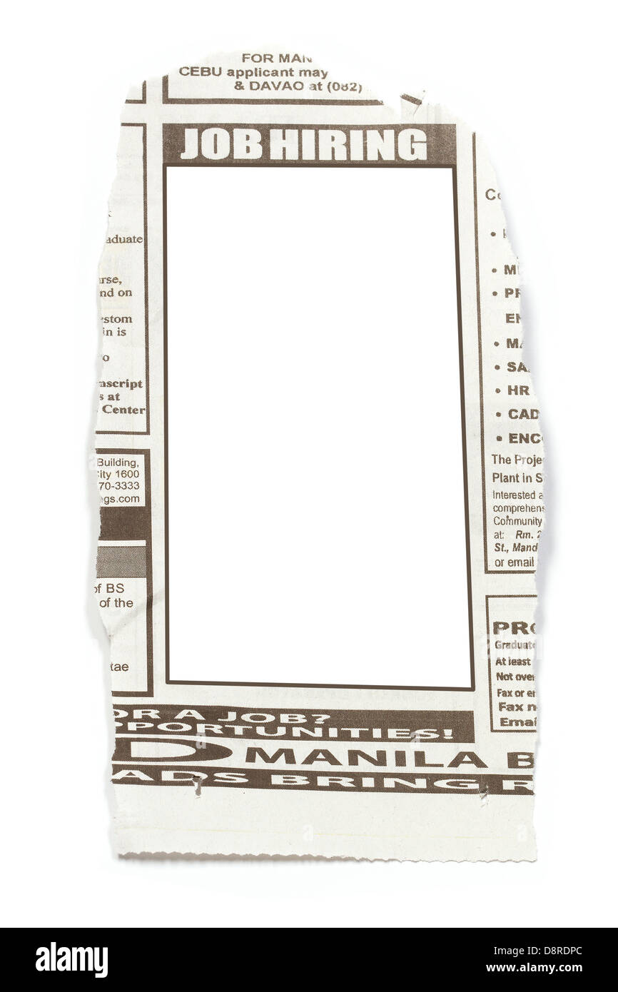 Help Wanted Newspaper Ad Template