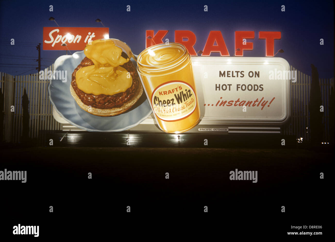 Kraft Cheez Whiz billboard circa 1950s Stock Photo