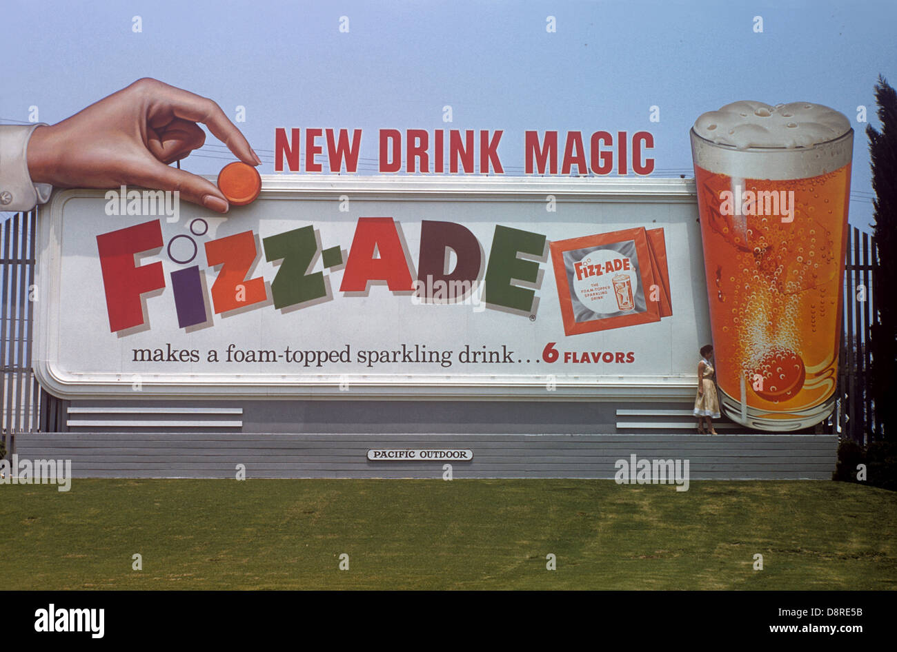 Fizz-Ade billboard in Los Angeles circa 1956 Stock Photo