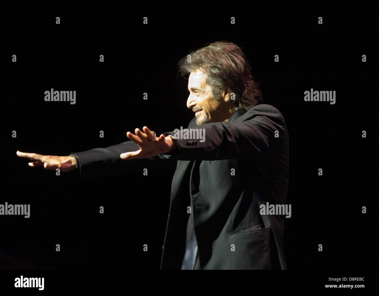 London, UK. 2nd June, 2013. An Evening With Pacino, at The Palladium, London, UK. A one off event in which Al Pacino was interviewed by Emma Freud, as clips from his best-known movies were shown, and and questions were answered from an adoring audience. Credit:  Jeff Gilbert/Alamy Live News Stock Photo