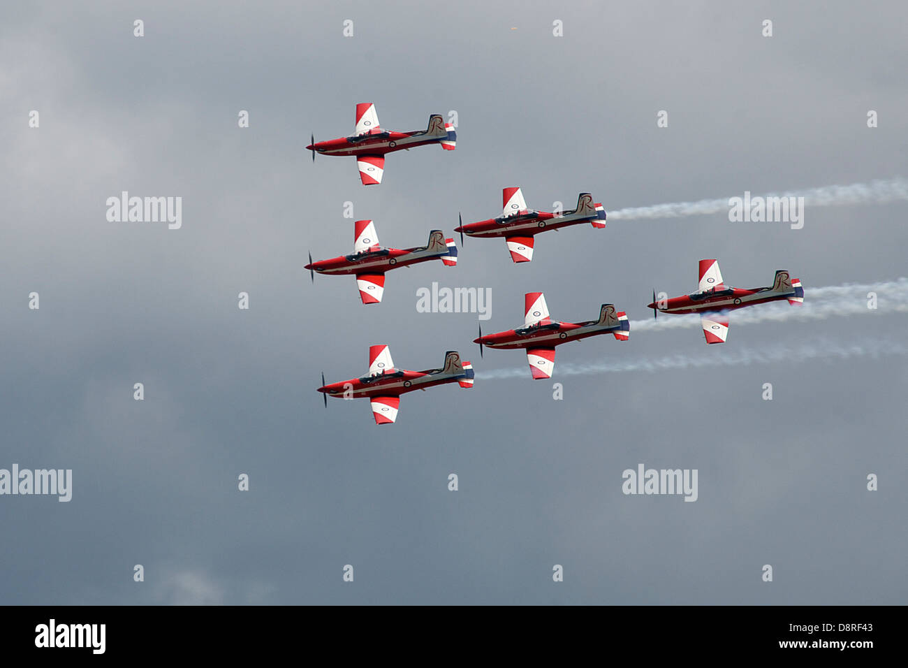 Close formation aerobatic flying airshow Melbourne Victoria Australia Stock Photo