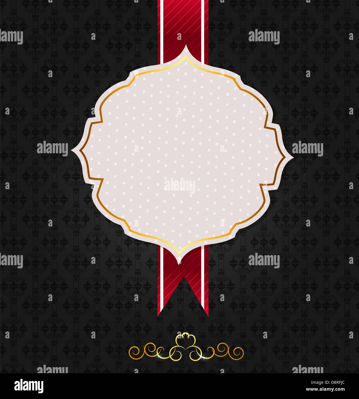 Vintage background with golden frame vector illustration Stock Photo ...