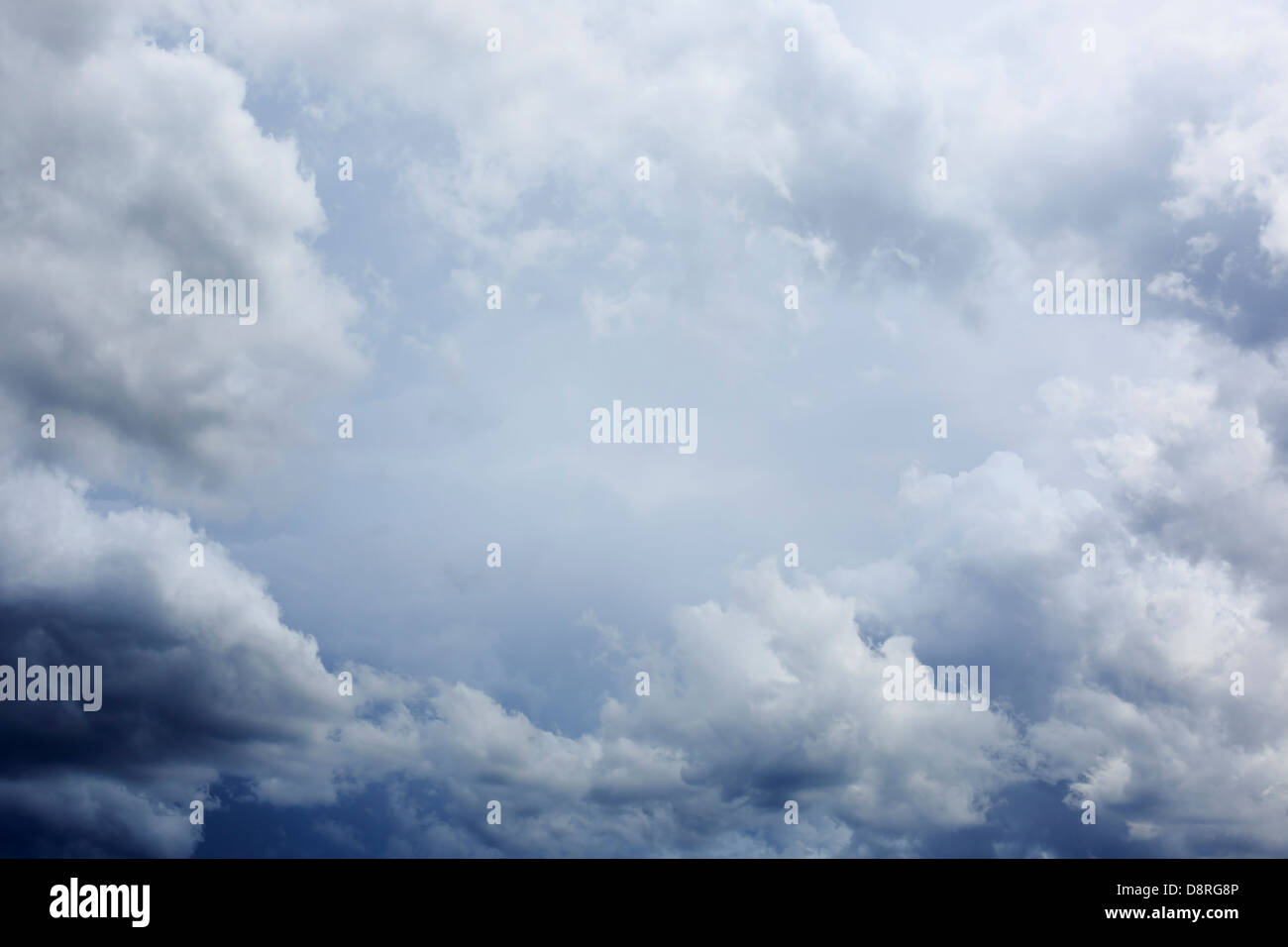 Summer storm clouds forming up overhead - Midwest United States. Stock Photo