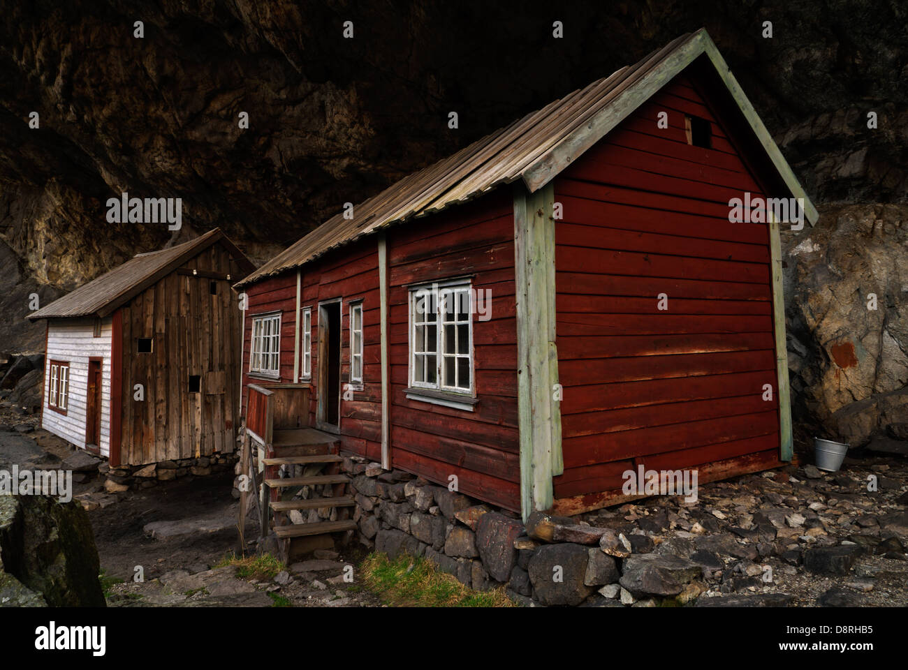 The outdoor museum «Helleren» in Sokndal, Rogaland. Stock Photo