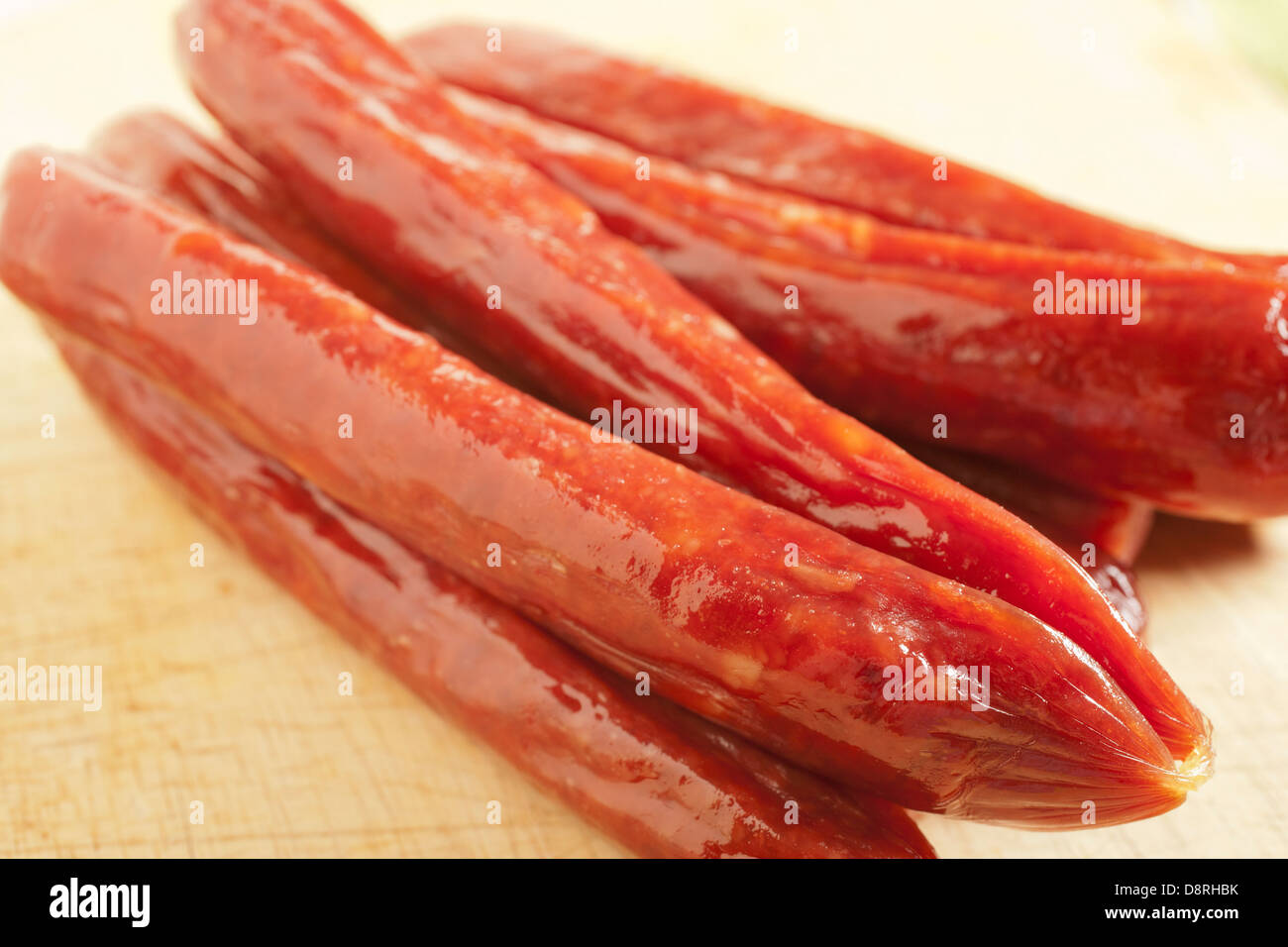 Bunches of Chinese Sausage Stock Photo