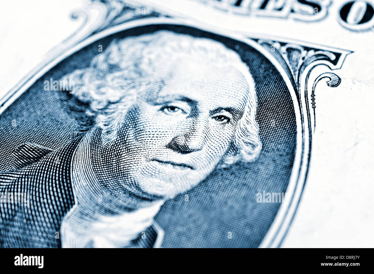 Close up to George Washington portrait on one dollar bill Stock Photo ...