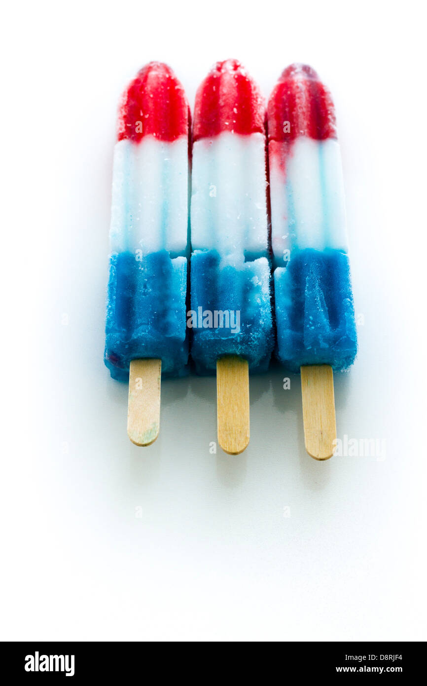 Popsicles with red, white, and blue colors Stock Photo Alamy