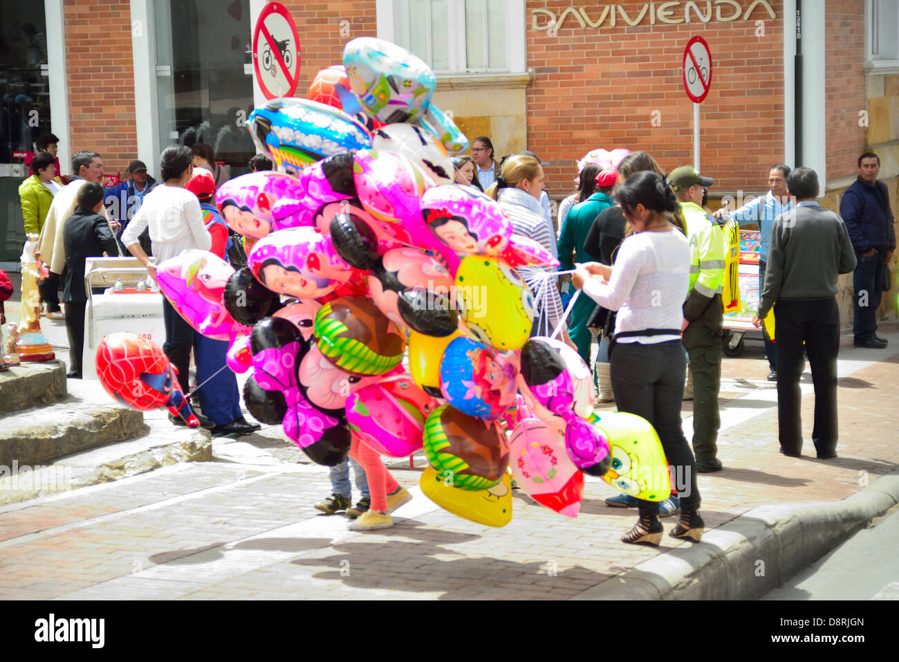 Balloon street seller. Tunja, Colombia, Andes, Boyacá, South America Stock Photo