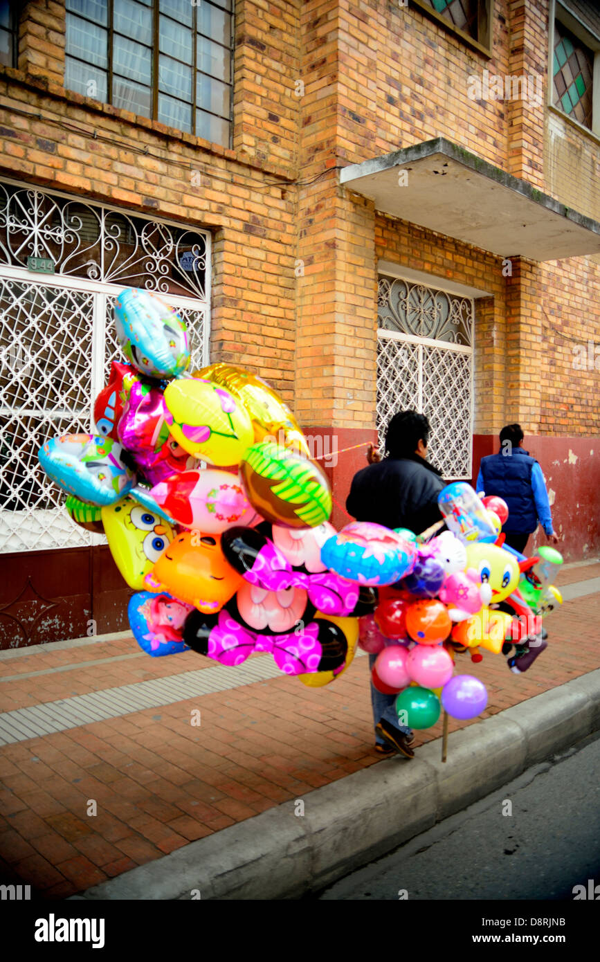 Balloon street seller. Tunja, Colombia, Andes, Boyacá, South America Stock Photo
