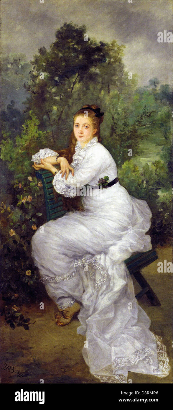 Marie Bracquemond Louise Quivoron aka Woman in the garden 1877 Stock Photo