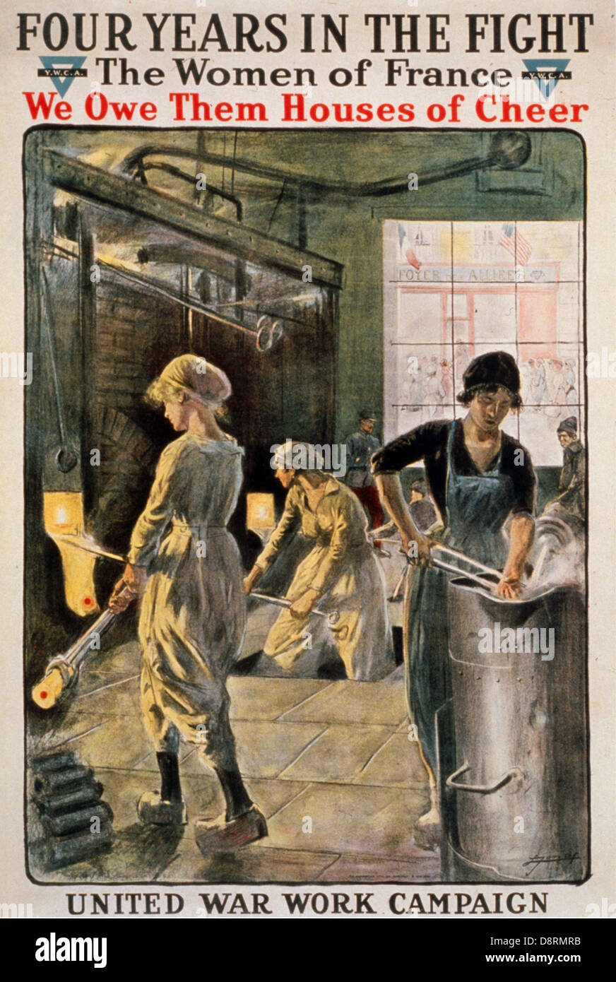 Four Years in the Fight - The Women of France 1918 American Propaganda poster Stock Photo