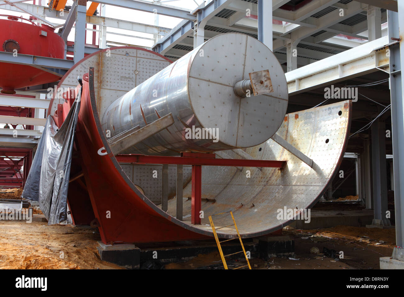 Construction largest of Europe sugar factory, Russia, Tambov region, 2013 Stock Photo